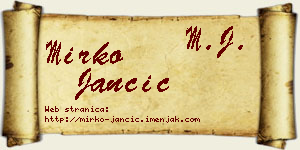 Mirko Jančić vizit kartica